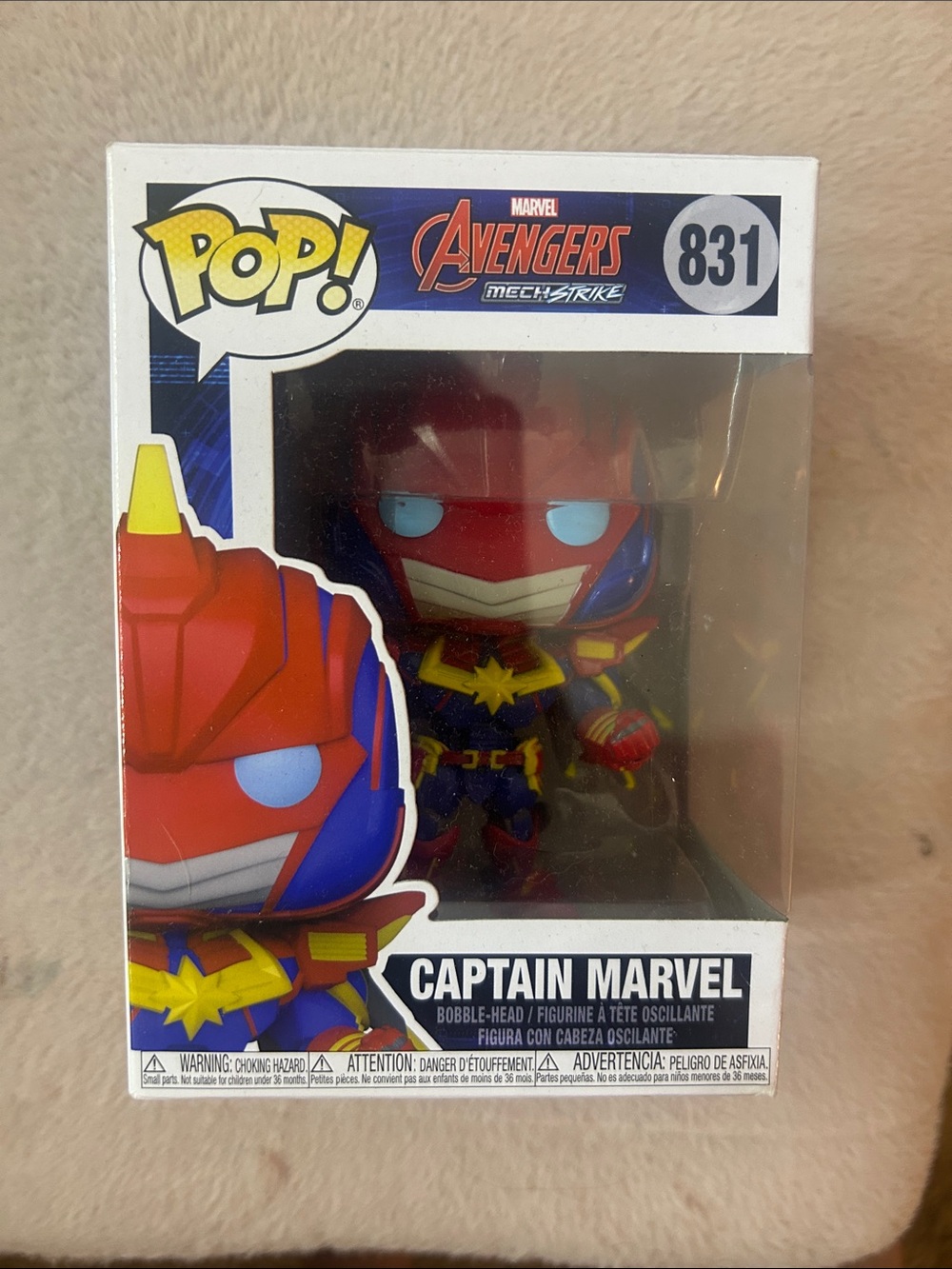 Marvel Captain Marvel Pop! Vinyl Figure - Red, Blue, Yellow